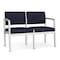 Lesro Navy/Midnight Seat, 2 Seat Sofa, 43.5 W 24.5 L 32 H, Open House Solid Color Fabric Seat LS2101 - alternate 1